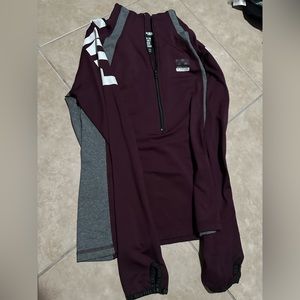 pink athletic sweater